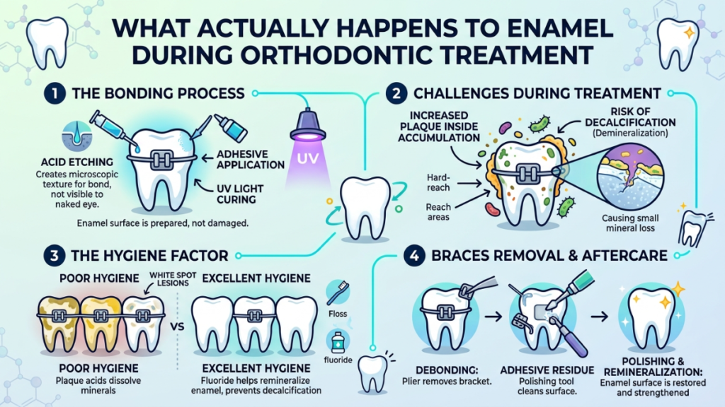What Actually Happens to Enamel During Orthodontic Treatment?