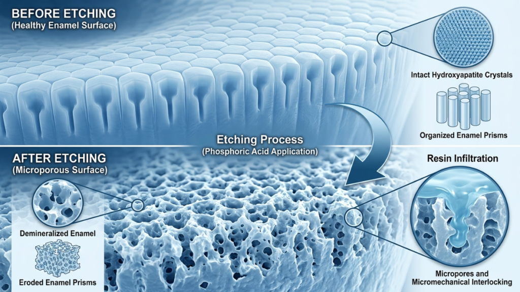 How Does the Bonding (Etching) Step Itself Affect Enamel?